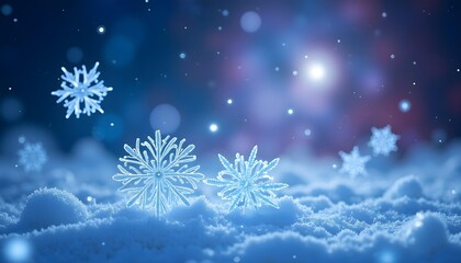 &ldquo;Christmas background inside a galaxy made of ice crystals, floating fractal snowflakes shaped like stars, cosmic aurora colors, transparent crystalline planets, surreal winter universe.