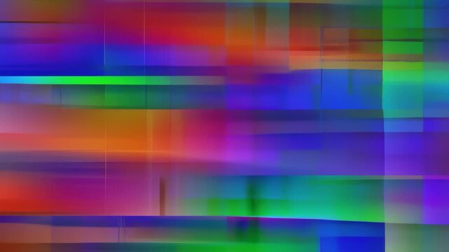 Abstract digital artwork, a patchwork of color gradients and fractured lines