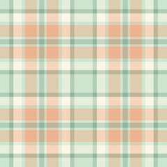 Regular pattern fabric tartan, decorate plaid seamless texture. Attire background check vector textile in light and pastel colors.