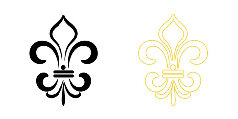 Fleur de lis elegant golden design illustration © AbstractZone