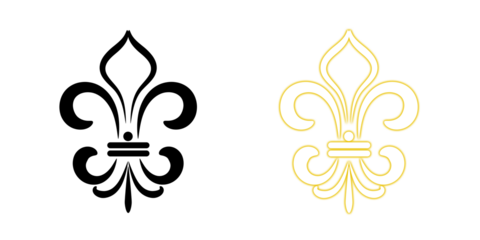 Fleur de lis elegant golden design illustration