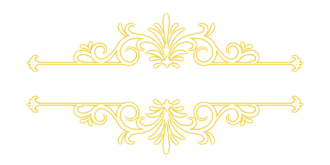 Gold flourish frame for text on black background