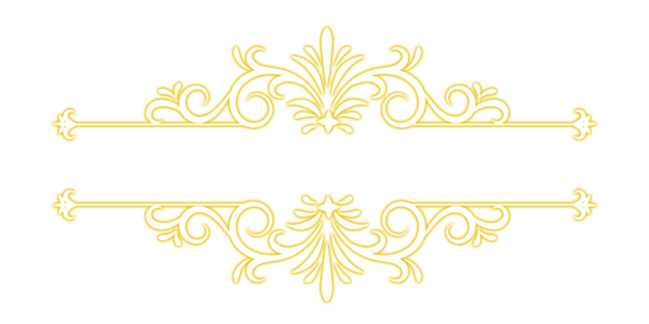 Gold flourish frame for text on black background