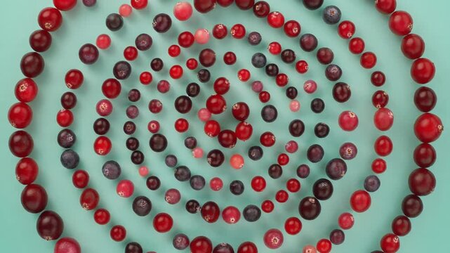 Cranberry Blueberry Berry Spiral Arrangement Food Graphic Background