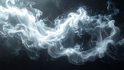 Ethereal, swirling white vapor against a dark backdrop, like smoke or a ghostly apparition