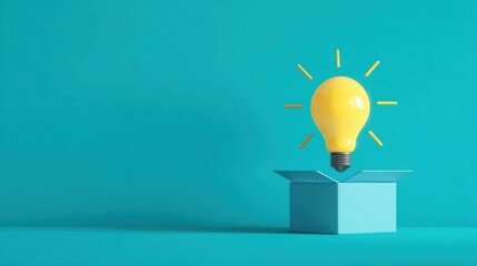 An open box with a lid sits on a blue uniform background,