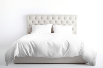 Elegant bed mockup template png, transparent design