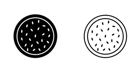 Passion fruit set icon isolated on white background.