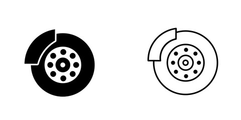 Car brake disc set icon isolated on white background.