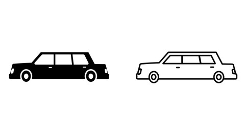Fototapeta premium Limousine set icon isolated on white background.
