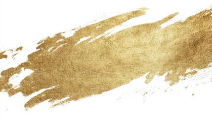 Thick uneven brushstrokes of gold paint or ink on textured paper, one side glossy and the other rough,