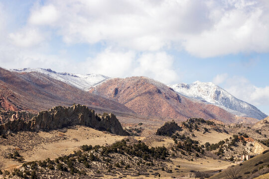The hogbacks of Colorado Springs after a dusting of snow