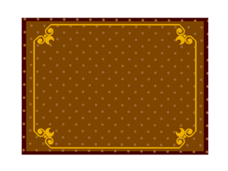 Ornate vintage frame on polka dot background