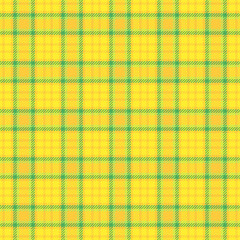 Decorative seamless tartan check, group textile fabric pattern. Softness texture plaid vector background in amber and green colors.