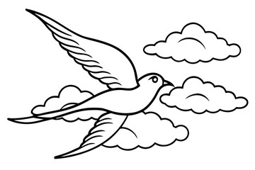 Obraz premium illustration of dove in the sky