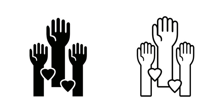 Volunteer set icon isolated on white background.