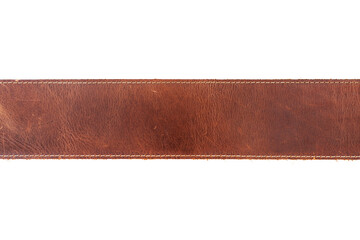 Brown Leather Strap Isolated on White Background