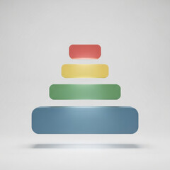 모서리가 둥근 사각형을 순차적으로 나열하여 단계를 나타내는 그림