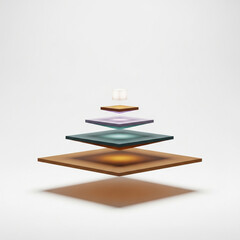 단계별로 점차 작아지는 사각 인텔리전트 칩