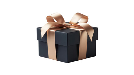 Naklejka premium Luxurious dark gift box with elegant gold ribbon for special events.