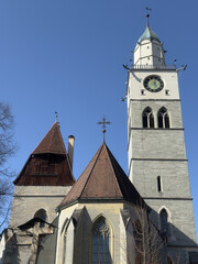 North Face of St. Nikolaus Minster Catholic Church, 14th c. Gothic Architecture, &Uuml;berlingen, Germany