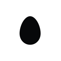 A simple black egg silhouette on a white background