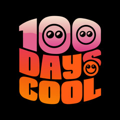 Obraz premium 100 Days of Cool text with emoji faces typography graphic design