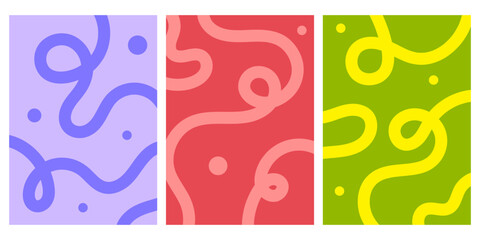 Texture Set, abstract line patterns. Suitable for packaging or cover design.