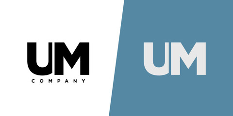 Letter U and M, UM logo design template. Minimal monogram initial based logotype.