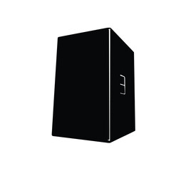 Black audio speaker cabinet silhouette on a white background