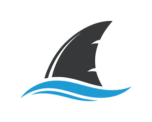 Naklejka premium Shark fin icon vector illustration in modern flat style ideal for marine graphics