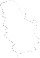 Serbia Map Isolated Outline Stroke Vector Map Editable