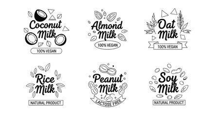 Vegan milk alternatives coconut almond oat rice peanut soy options