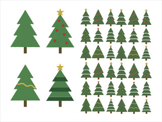 Flat Christmas tree variations 