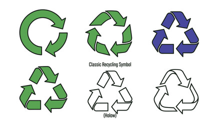 Recycling symbols vector green arrows eco friendly environment reuse