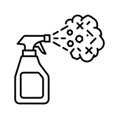 Disinfectant Spray Bottle Icon with Germs and Viruses - Cleaning and Sanitizing for Hygiene and Health Protection