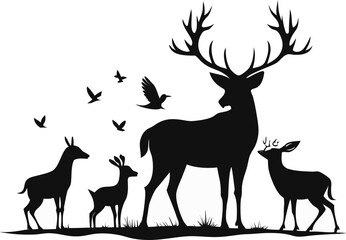 silhouette of deer