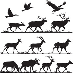 silhouette of deer