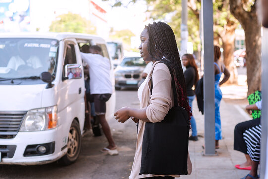 Two beautiful african girls taking a tour in the city