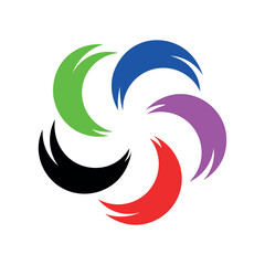 Obraz premium Colorful Abstract Swirl Circle Vector Logo.