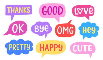 Chat Bubbles Social Media Message Speech Clouds