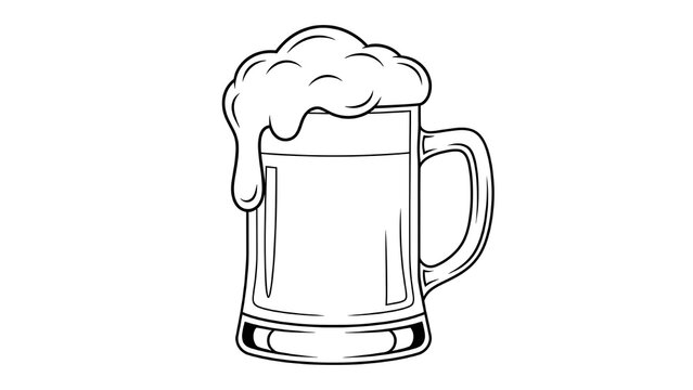 Clean outline of a beer mug with foam, perfect for Oktoberfest and global beer celebration graphics.