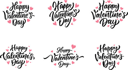 Happy Valentines day background with heart and typography of  valentines day text, vector illustration