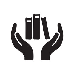 Obraz premium Books in hand education knowledge studying reading learning concept vector illustration
