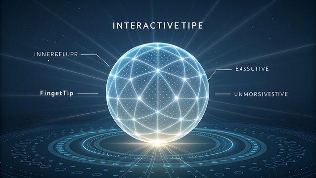 Modern interactive globe with glowing nodes perfect for technology presentations today
