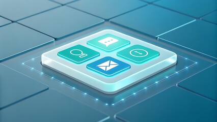 Modern digital interface icon cluster powering cutting edge business communication systems