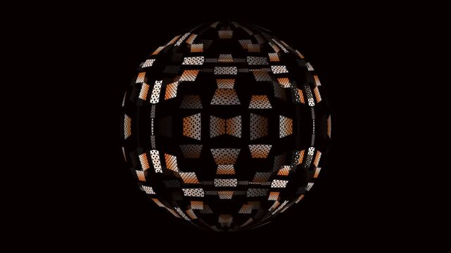 Brown geometric lattice sphere animation