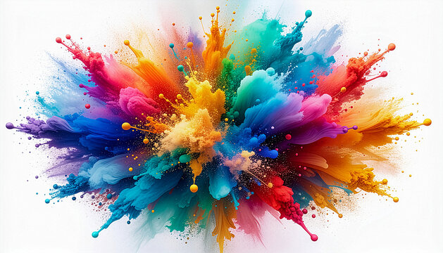 Neonfarbiger Farbsplash in kraftvoller Abstract-Komposition