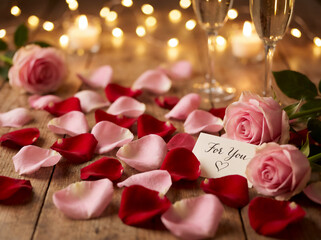 Romantic Valentine Flower Petals Background — Delicate Floral Love Photography