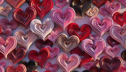 Elegant Valentine Hearts Background — Romantic Pink and Red Love Photography